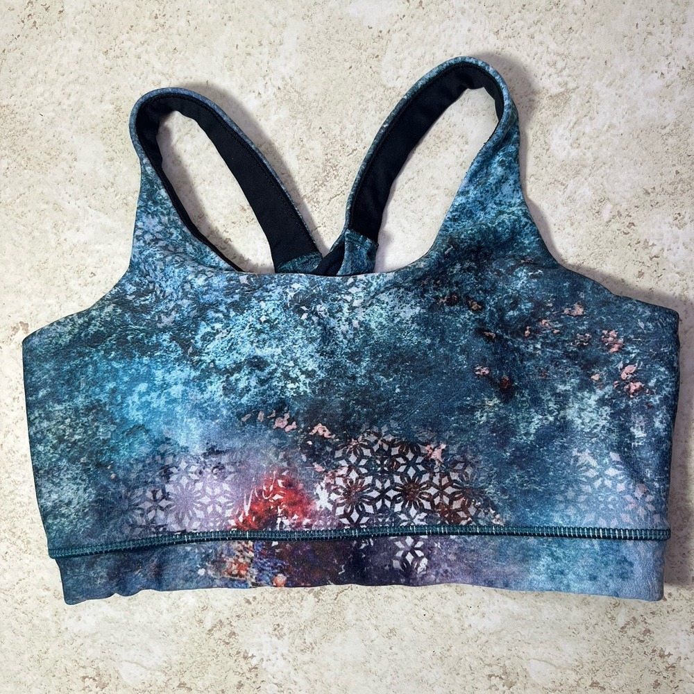 CALIA Boho Zen Yoga Sports Bra – Strappy Back & Mandala Detail Size Small/Medium